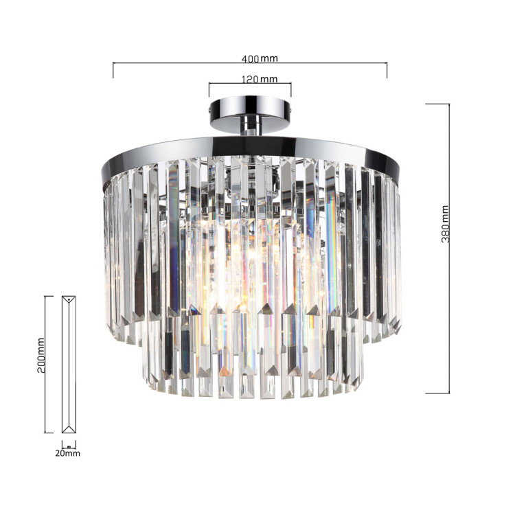 Plafon Vetro 4 srebrny 4xE14 - 15306