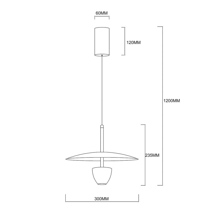 Lampa wisząca Ufo S czarna LED CCT - 15403