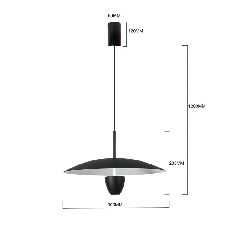 Lampa wisząca Ufo S czarna LED CCT - 15404