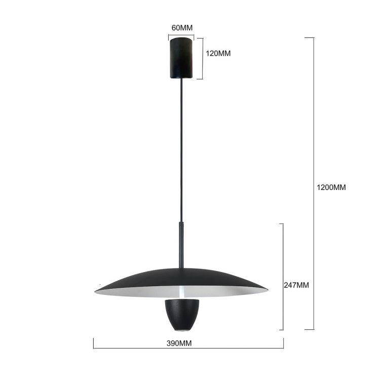 Lampa wisząca Ufo M czarna LED CCT - 15412
