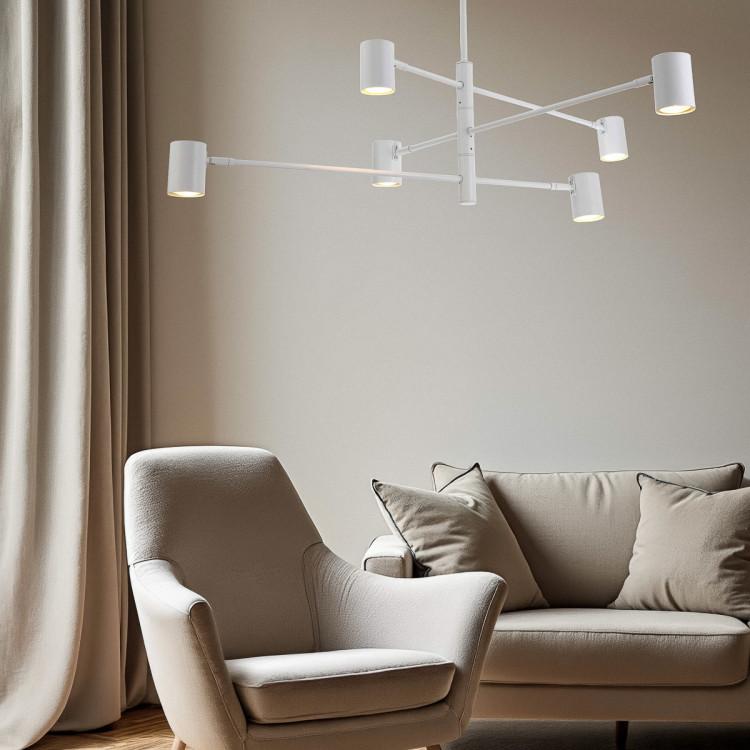 Minimalistyczna metalowa lampa Snow 6 do jasnego wnętrza - 15424