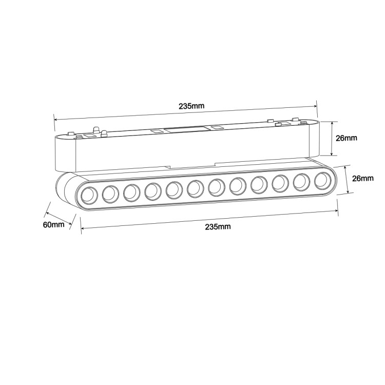 Magnetic Slim Blaze biały reflektor LED 12W do szynoprzewodu - 15513