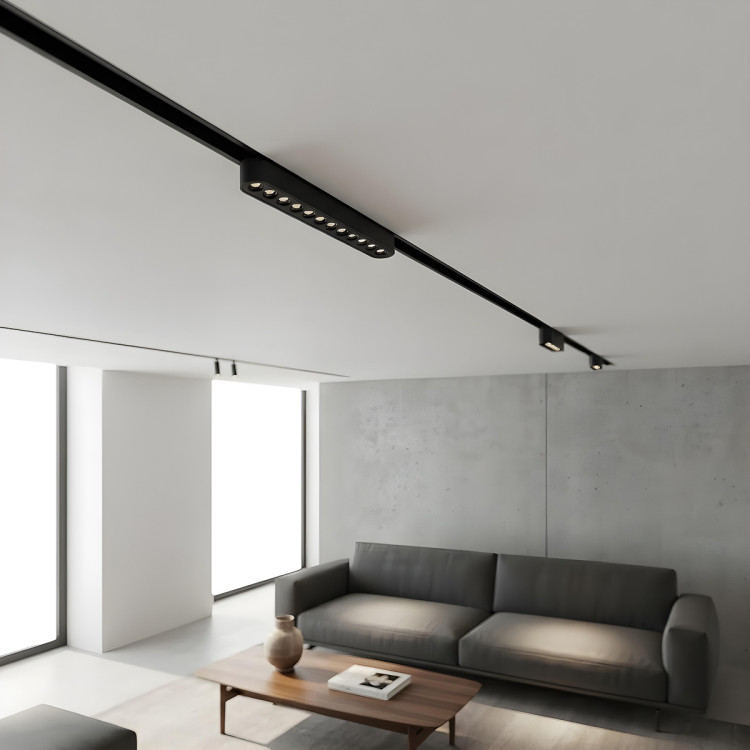 Czarny reflektor szynowy LED Magnetic Slim Zing 12W - 15569