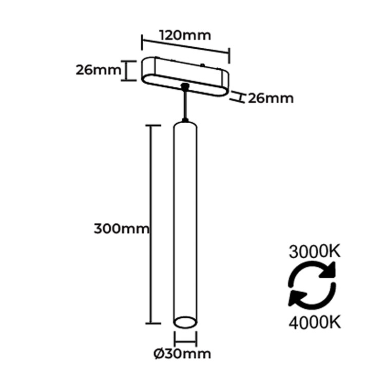 Smukły czarny reflektor LED Flow 8W do systemu Magnetic Slim - 15670