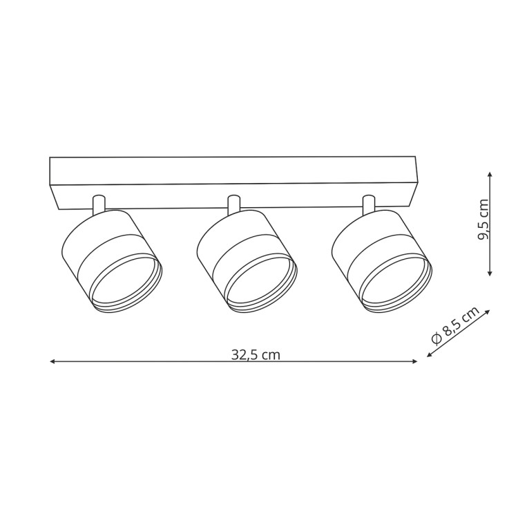 Spot Kendal 3 transparetny / biały GX53 - 15755