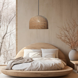 Rattanowa lampa wisząca Kanso 40 cm jasne drewno 1xE27