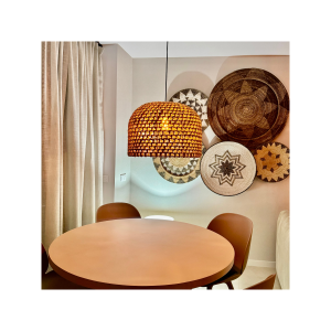 Rattanowa lampa wisząca Kanso 40 cm jasne drewno 1xE27