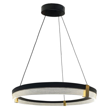 Lampa wisząca Plum Triangle 60 cm czarno-transparentna LED CCT