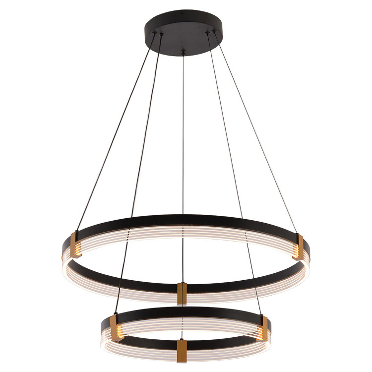 Lampa wisząca Plum 60 cm 40 cm czarno-transparentna LED CCT - 15873
