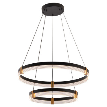 Lampa wisząca Plum 60 cm 40 cm czarno-transparentna LED CCT