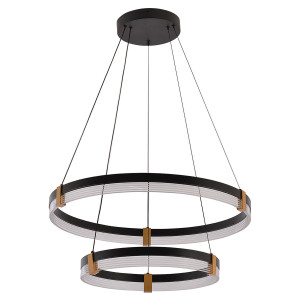 Lampa wisząca Plum 60 cm 40 cm czarno-transparentna LED CCT