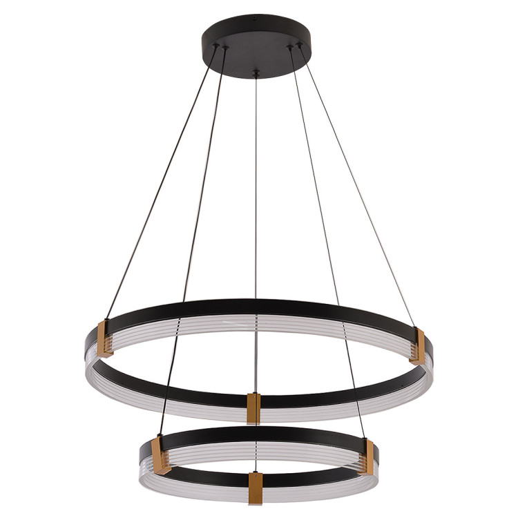 Lampa wisząca Plum 60 cm 40 cm czarno-transparentna LED CCT - 15879