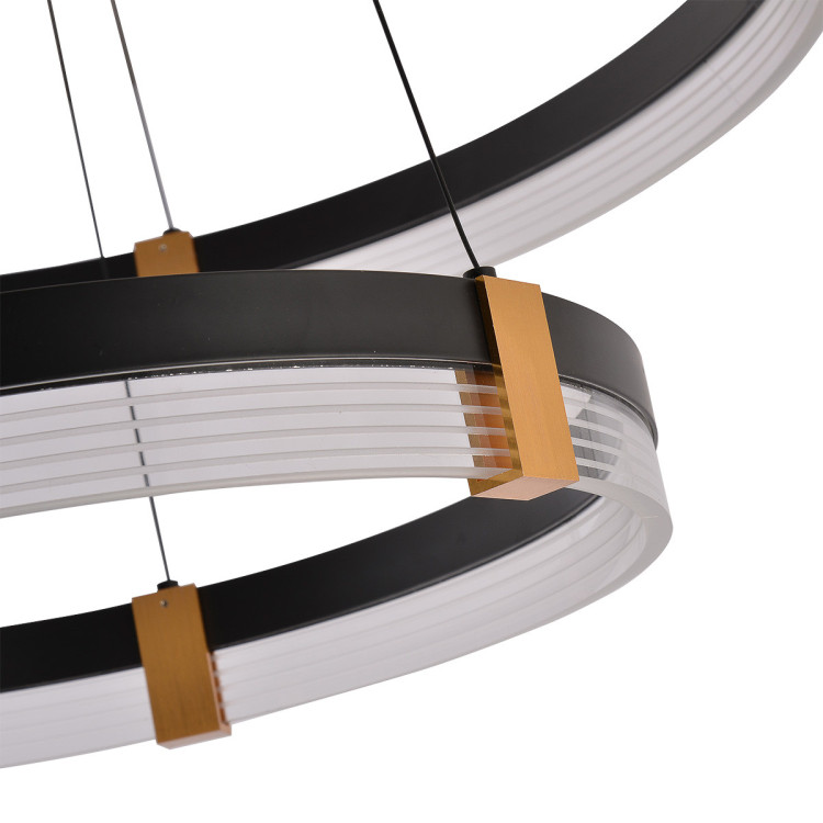 Lampa wisząca Plum 60 cm 40 cm czarno-transparentna LED CCT - 15880