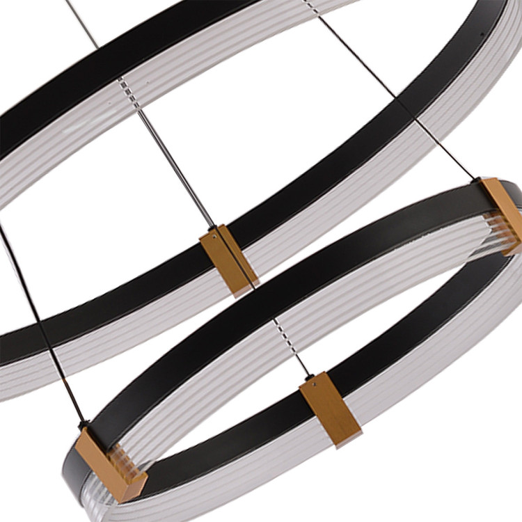 Lampa wisząca Plum 60 cm 40 cm czarno-transparentna LED CCT - 15881