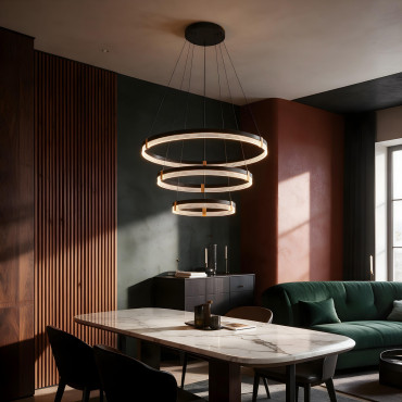 Lampa wisząca Plum 80 cm 60 cm 40 cm czarno-transparentna LED CCT