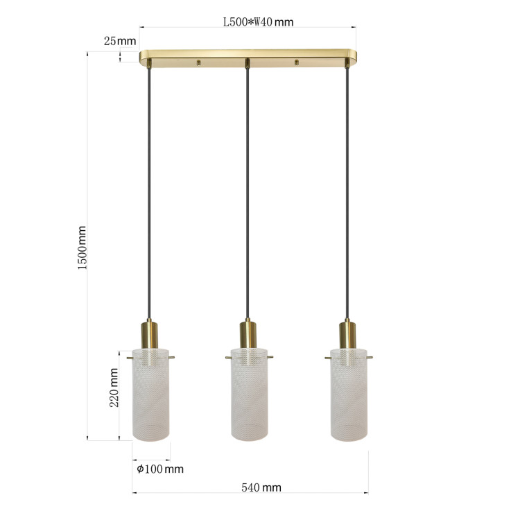 Lampa wisząca Tirana 3 biała 3xE27 - 16132