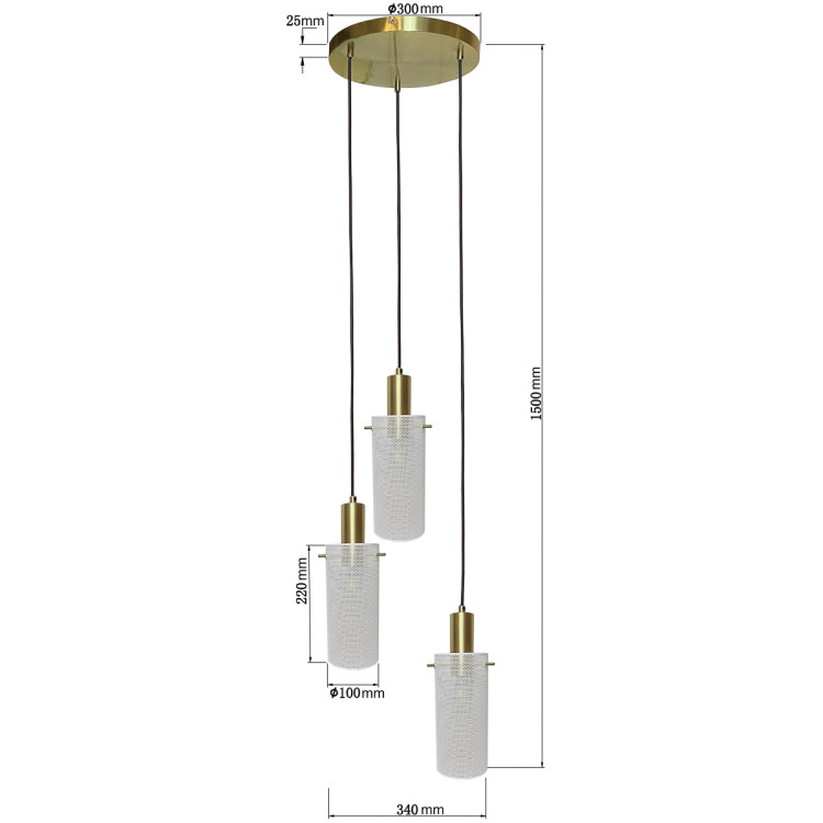 Lampa wisząca Tirana 3 biała 3xE27 - 16149