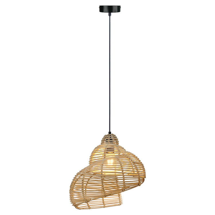 Rattanowa lampa wisząca Shella 40 cm jasne drewno 1xE27 - 16267
