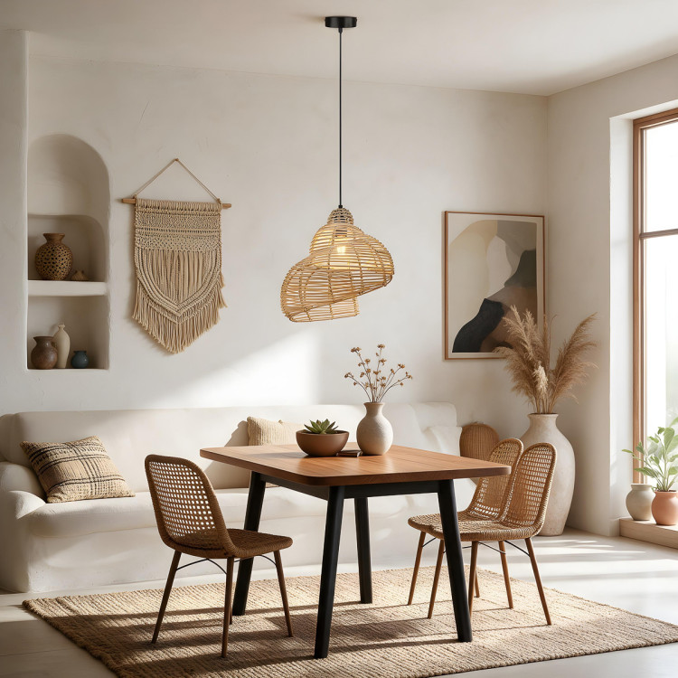 Rattanowa lampa wisząca Shella 40 cm jasne drewno 1xE27 - 16269