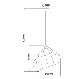 Rattanowa lampa wisząca Shella 40 cm jasne drewno 1xE27