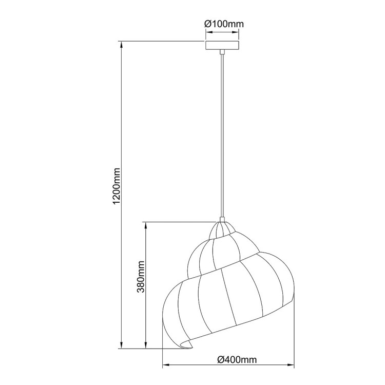 Rattanowa lampa wisząca Shella 40 cm jasne drewno 1xE27 - 16278