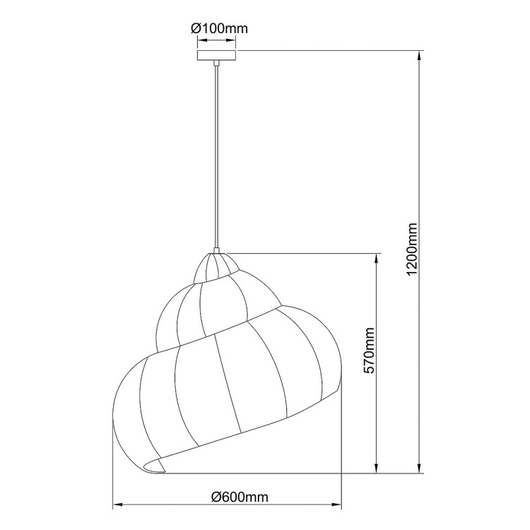 Rattanowa lampa wisząca Shella 60 cm jasne drewno 1xE27 - 16292