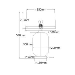 Lampa stołowa Amur dymna 1xE27