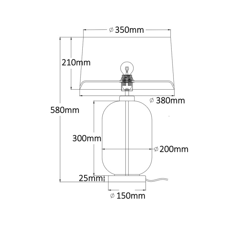 Lampa stołowa Amur dymna 1xE27 - 16346