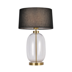 Lampa stołowa Amur czarno - transparentna 1xE27