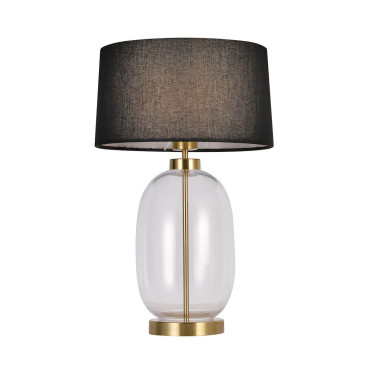Lampa stołowa Amur czarno - transparentna 1xE27