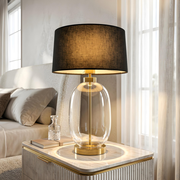 Lampa stołowa Amur czarno - transparentna 1xE27 - 16370