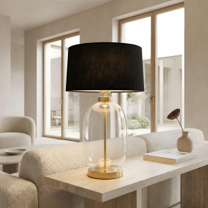 Lampa stołowa Amur czarno - transparentna 1xE27