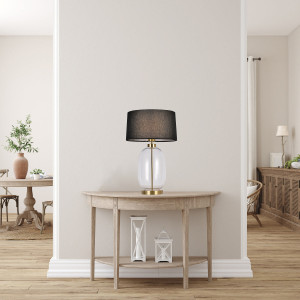 Lampa stołowa Amur czarno - transparentna 1xE27