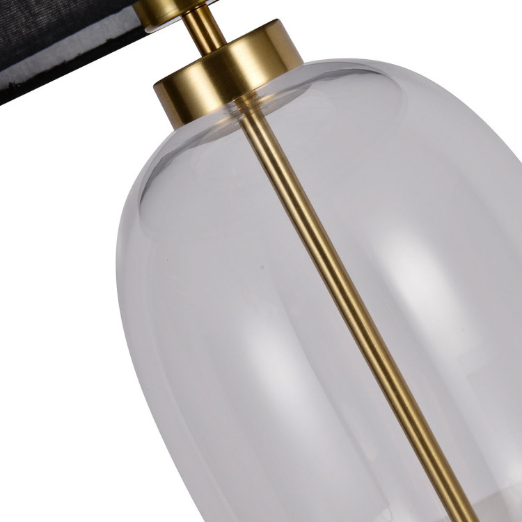 Lampa stołowa Amur czarno - transparentna 1xE27 - 16375
