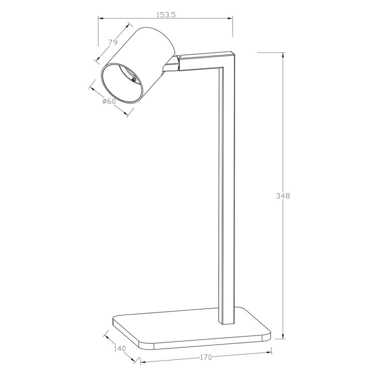 Lampa biurkowa Snow czarna 1xGU10 - 16475