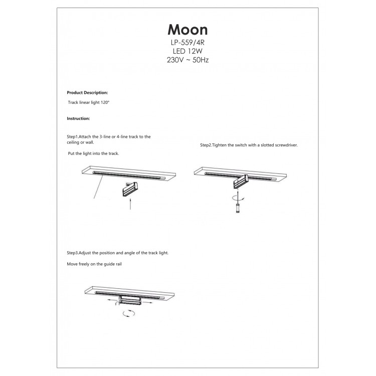 Reflektor do szynoprzewodów Magnetic Moon czarny LED 4000K - 2879