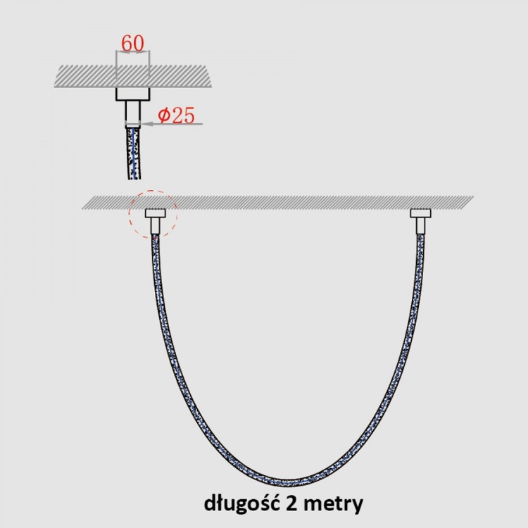 Lampa wisząca Rope Light 2 m biała Tuya Smart LED CCT - 2887