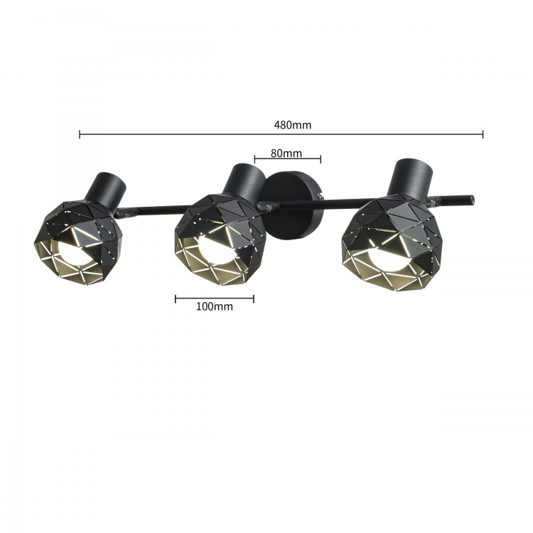 Spot Reus czarny 3xE14 - 3040