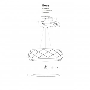 Lampa wisząca Reus czarna 3xE27
