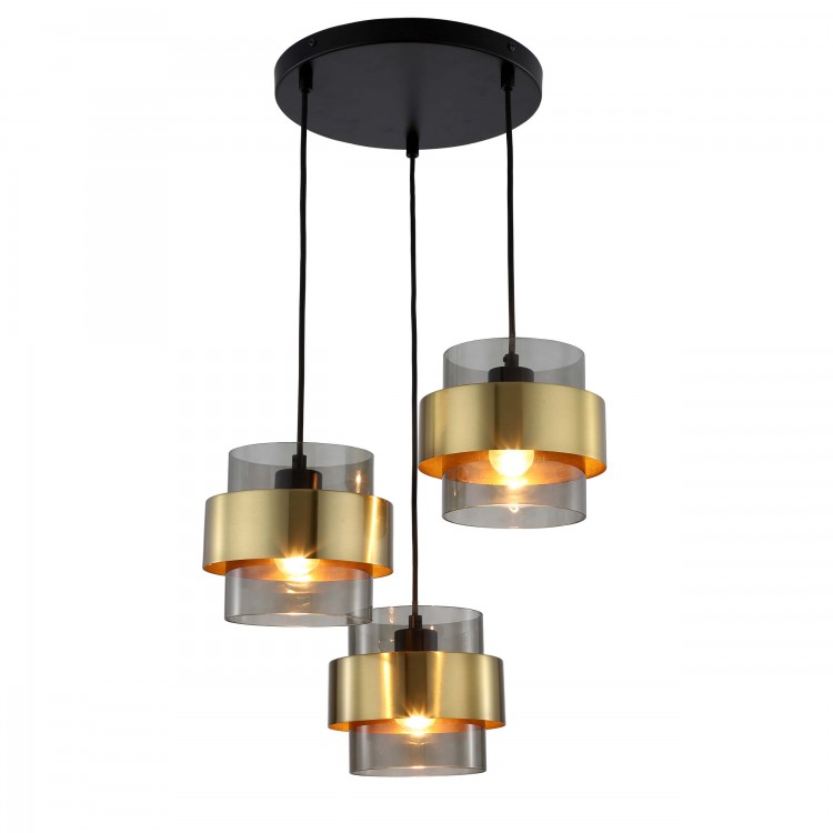 Lampa wisząca Miele dymna 3xE27 - 3195