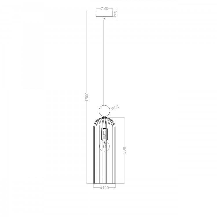 Lampa wisząca Piega 1 amber 1xE14 - 3212