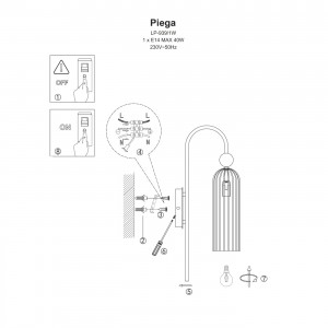 Lampa wisząca Piega 1 amber 1xE14