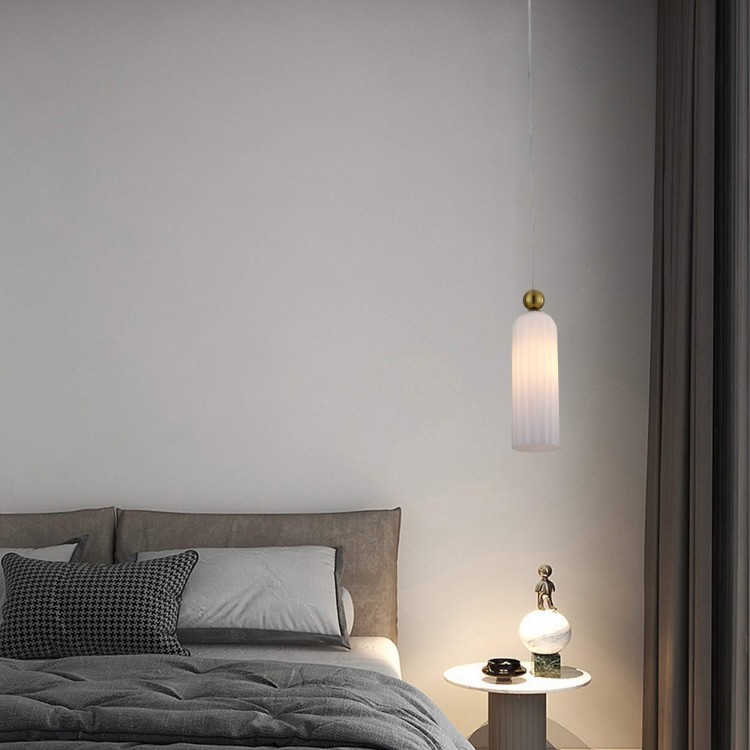 Lampa wisząca Piega 1 biała 1xE14 - 3219