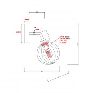 Kinkiet Arette złoty 1xG9