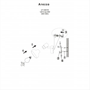 Kinkiet Arezzo czarny 1xE14