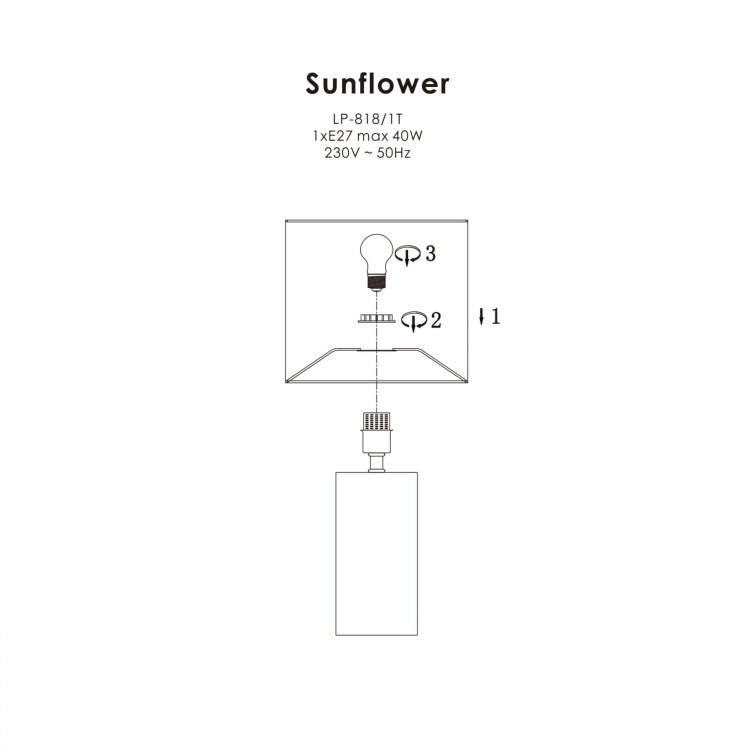 Lampa stołowa Sunflower biała 1xE27 - 3424