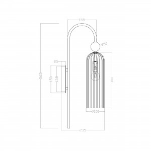 Kinkiet Piega 1 amber 1xE14