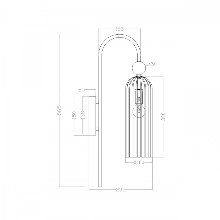 Kinkiet Piega 1 smoked 1xE14 - 3528
