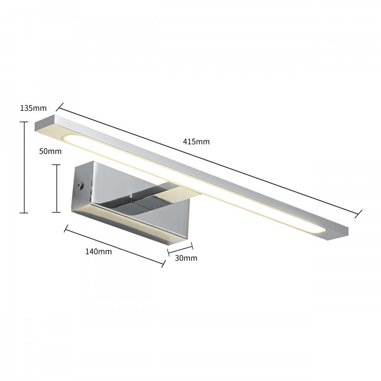 Isla kinkiet chrom średni z IP44 4000K - 3587