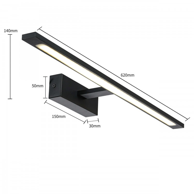 Kinkiet Isla czarny 62cm IP44 LED CCT - 3609